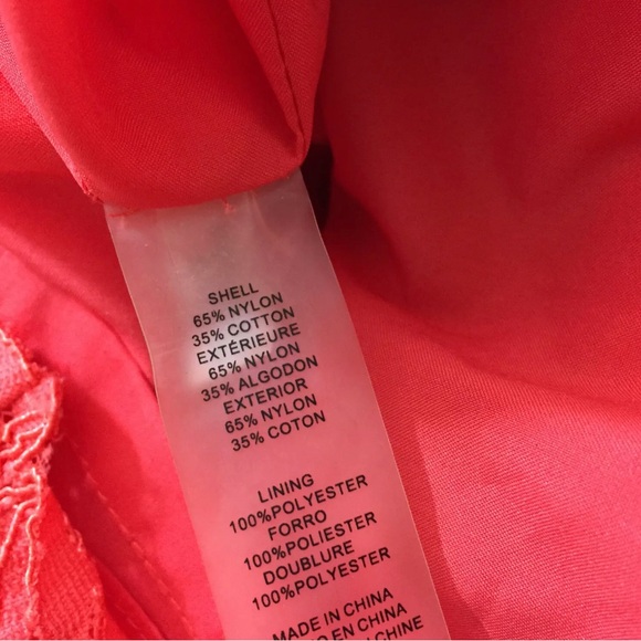 Coral Sheath Lace Cocktail Mini Vince Camuto Dress Sz 10 - Picture 8 of 8